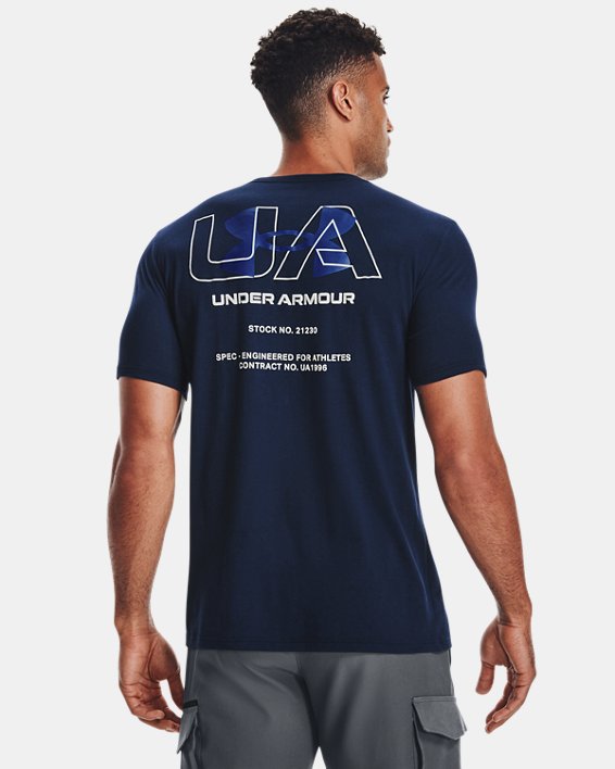 Haut à manches courtes UA Engineered Symbol pour homme, Blue, pdpMainDesktop image number 1